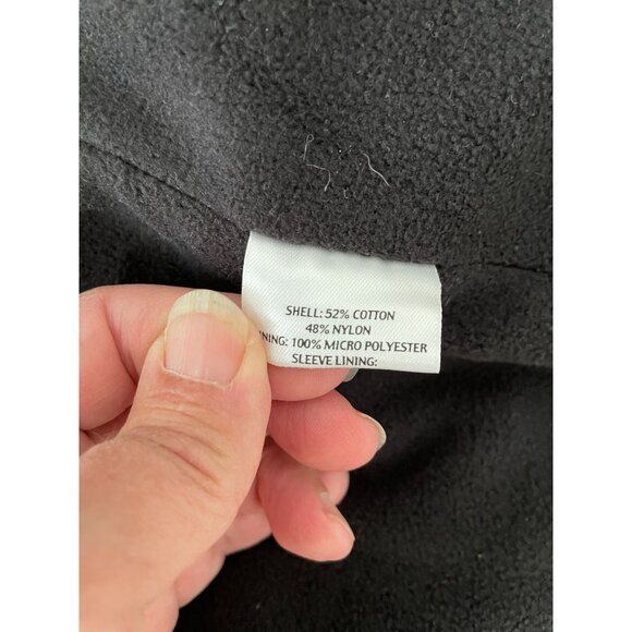 Eileen Fisher Black Weather-Resistant Coat Collar Button zip Closure Micro Liner - Picture 14 of 15